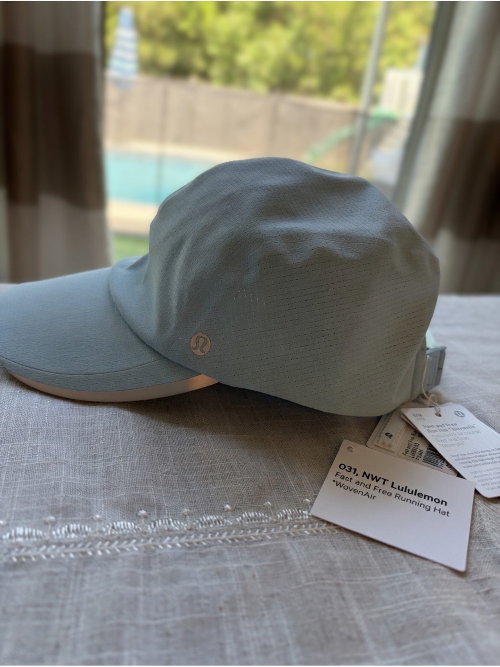031, NWT Authentic Lululemon athletica Blue Fast and Free Running Hat *Woven Air
